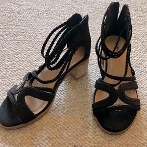 Torrid black heeled sandals size 8